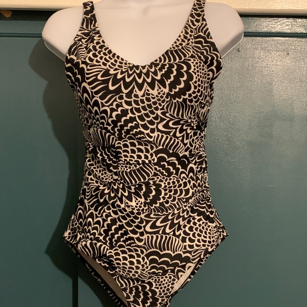 Speedo Black and Cream Swirl Women's One Piece